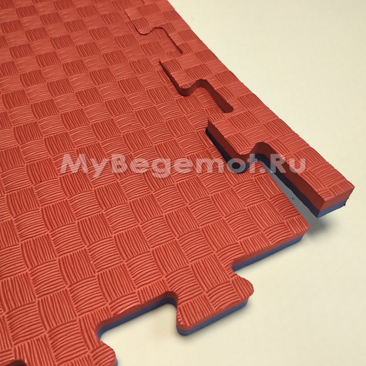 Будо-маты, спортивные маты ЭВА EC 100х100x2 см, красно-синие.
