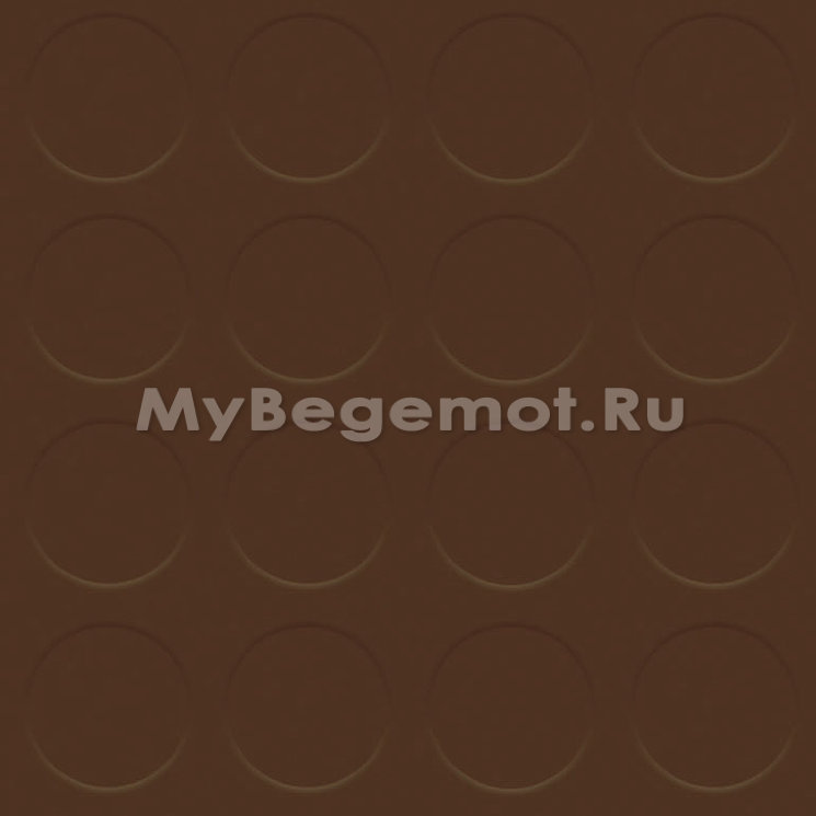 Резиновая дорожка, рулонная резина ТЭП "Монетка" 1.5*10.0 м, коричневый